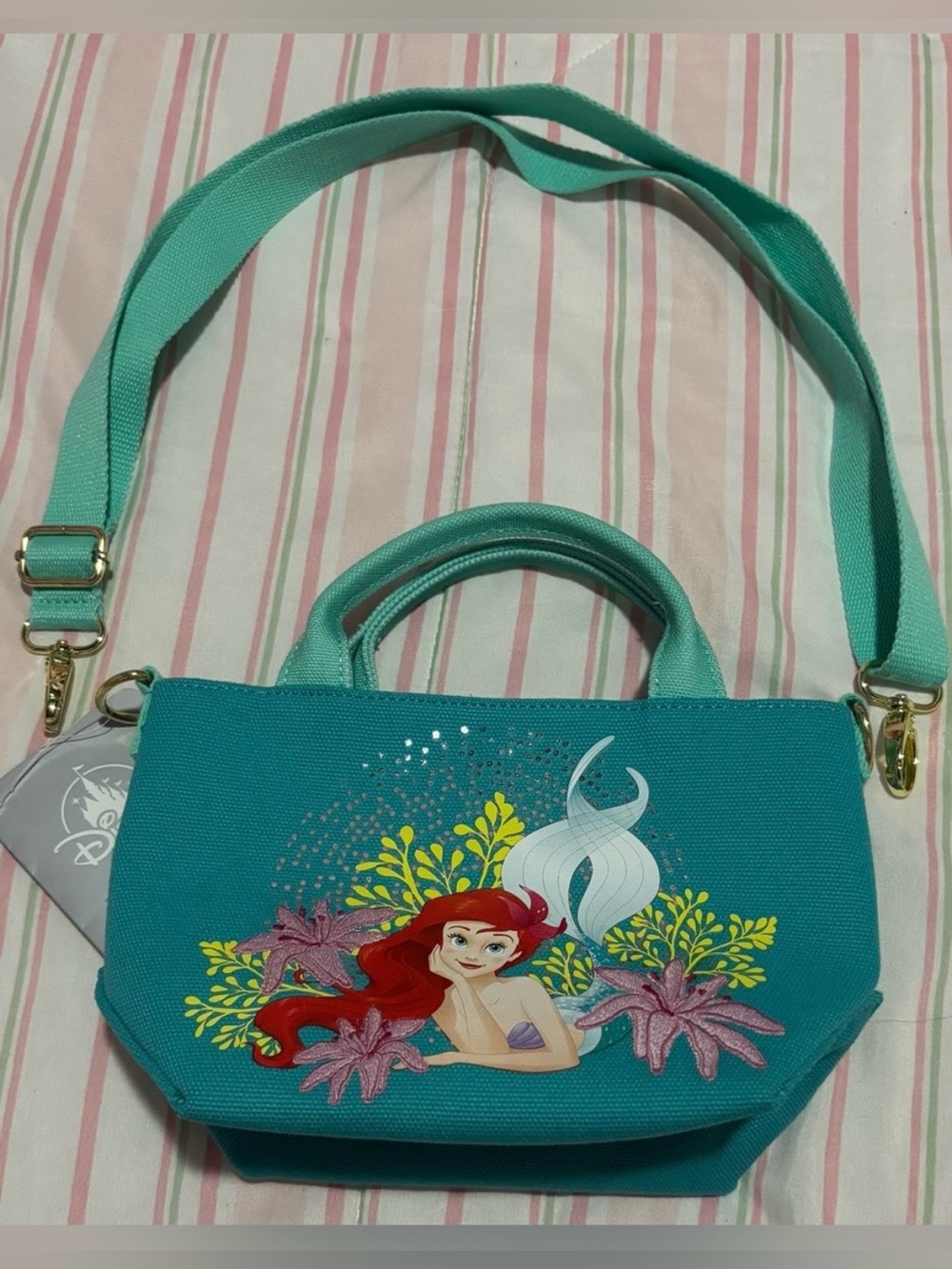 Teal Ariel Crossbody Mini Tote - Disney Parks
